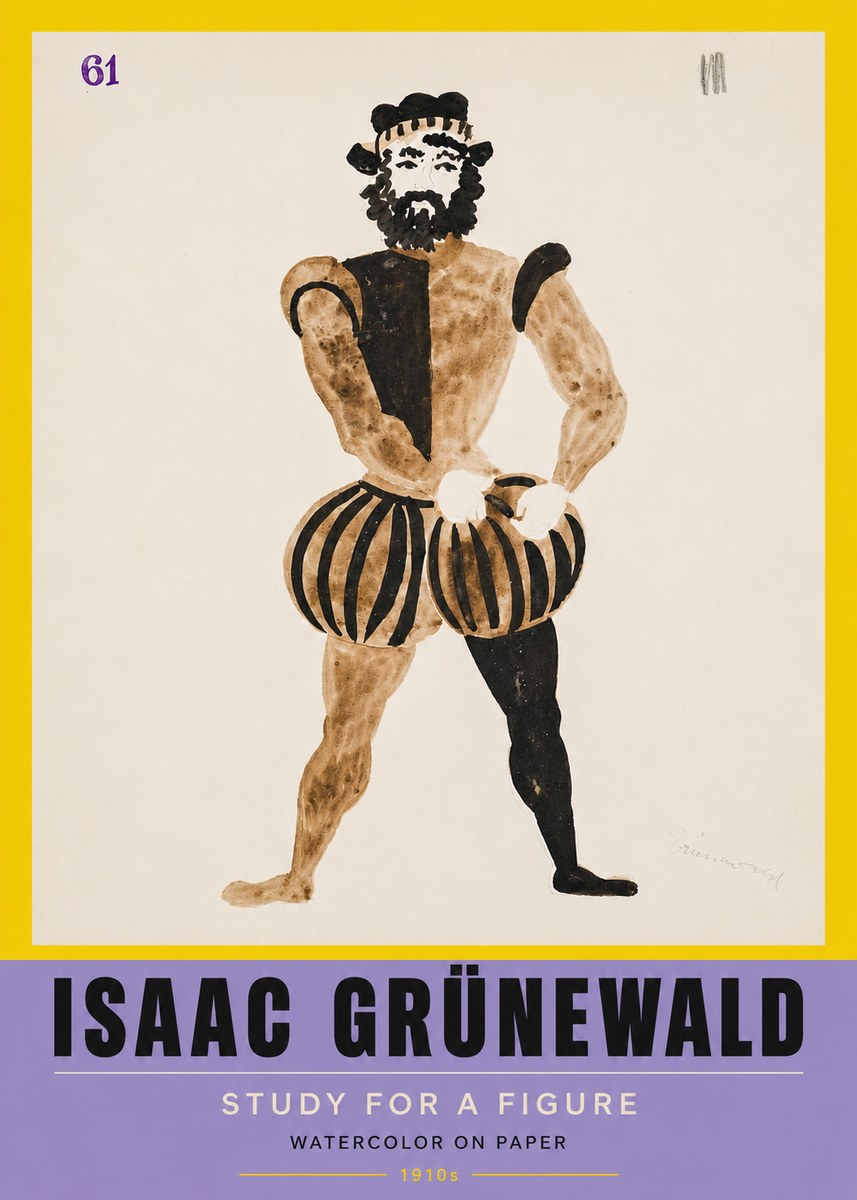 Isaac Grünewald Study for a Figure No5 - Plakat