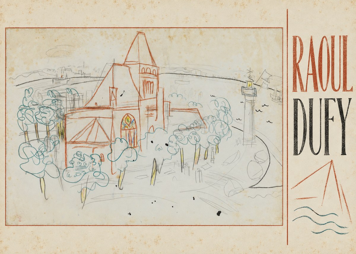 Raoul Dufy Coastal Church and Lighthouse No3 - Plakat