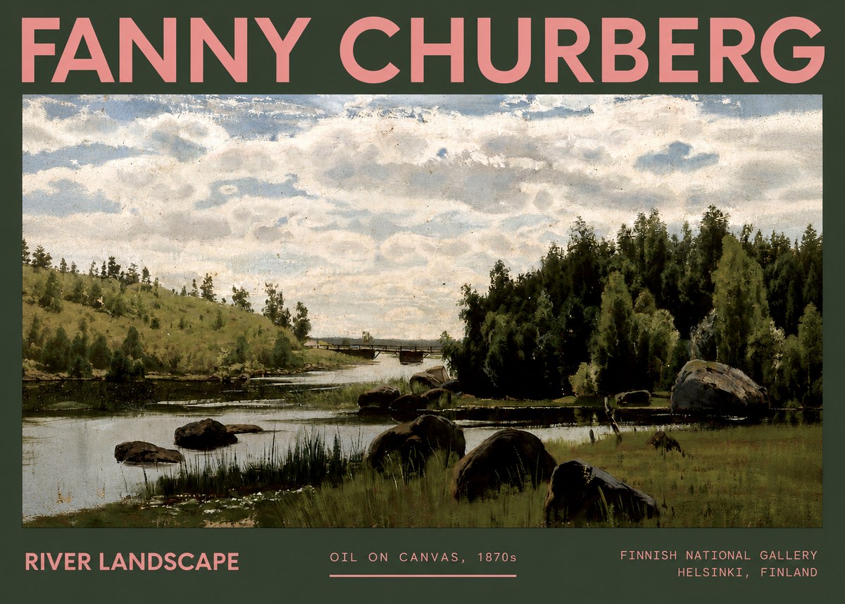 Fanny Churberg River Landscape No2 - Plakat