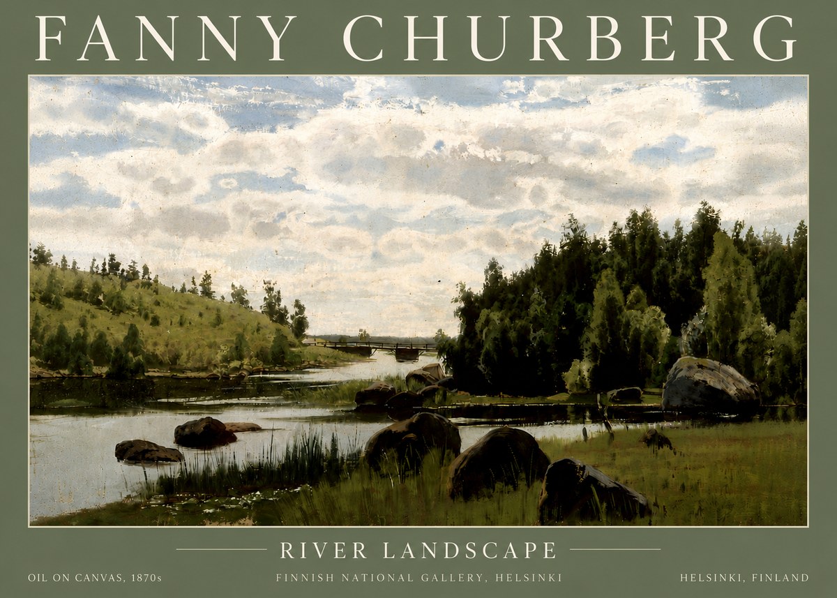 Fanny Churberg River Landscape No4 - Plakat