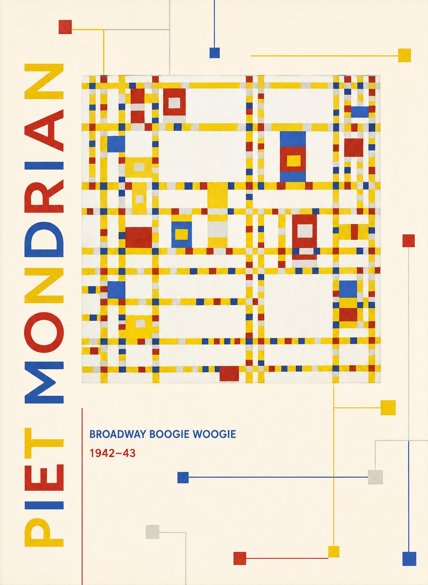 Piet Mondrian Broadway Boogie Woogie No3 - Plakat