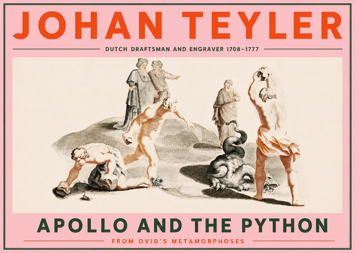 Johan Teyler Apollo and the Python No5 - Plakat