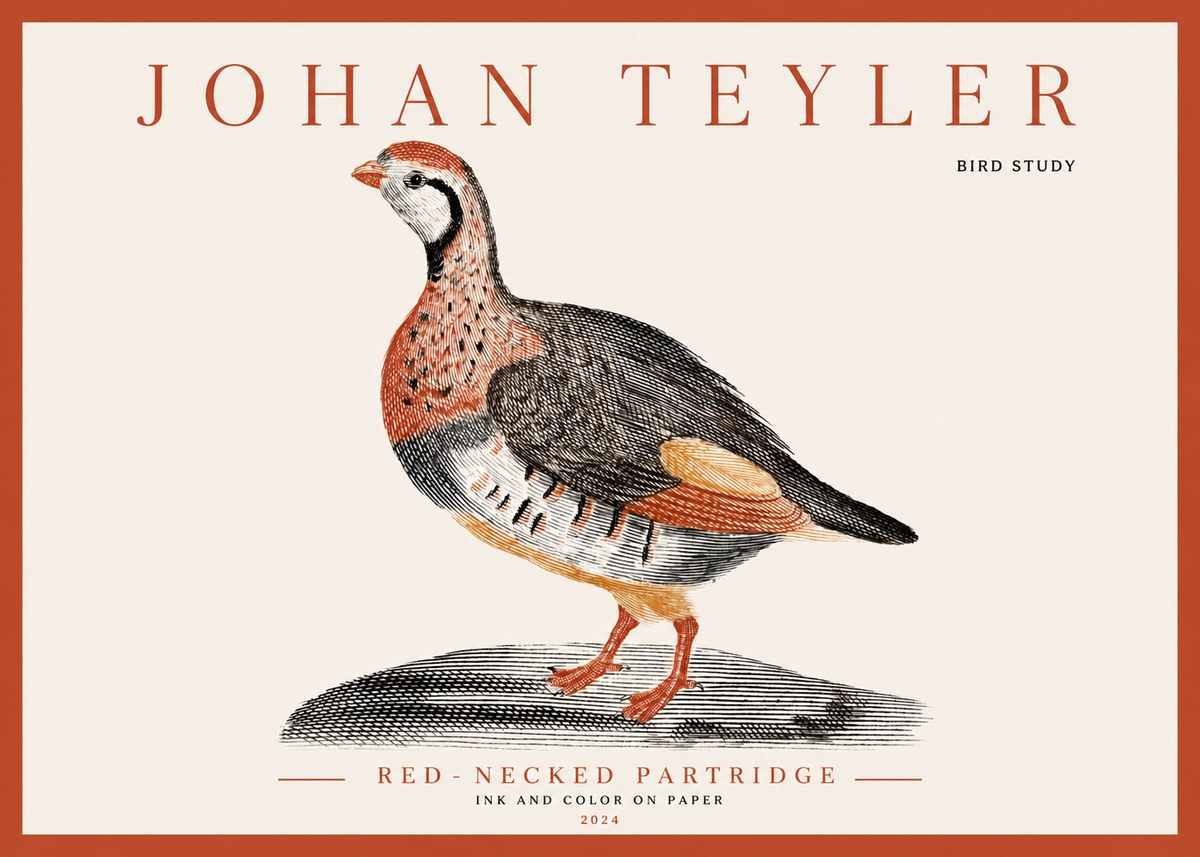 Johan Teyler Red-necked Partridge No3 - Plakat