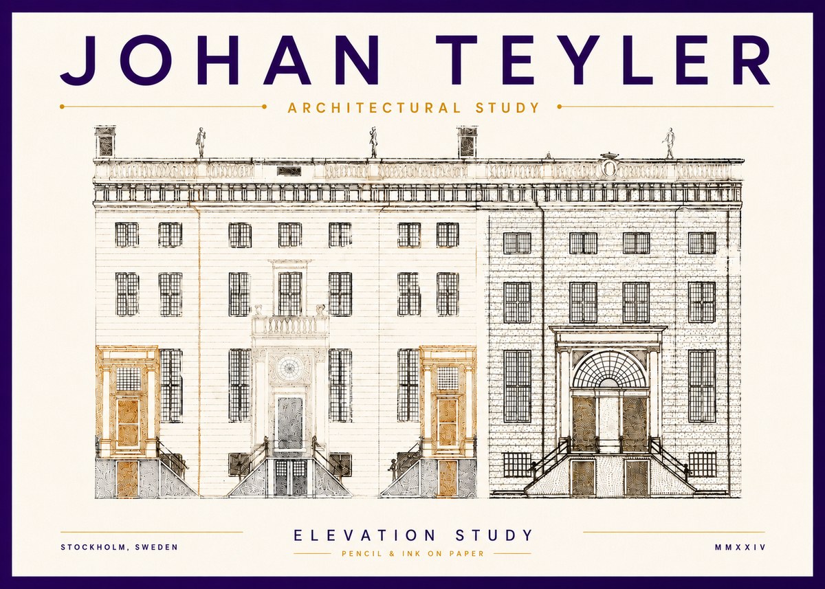 Johan Teyler Elevation Study No6 - Plakat