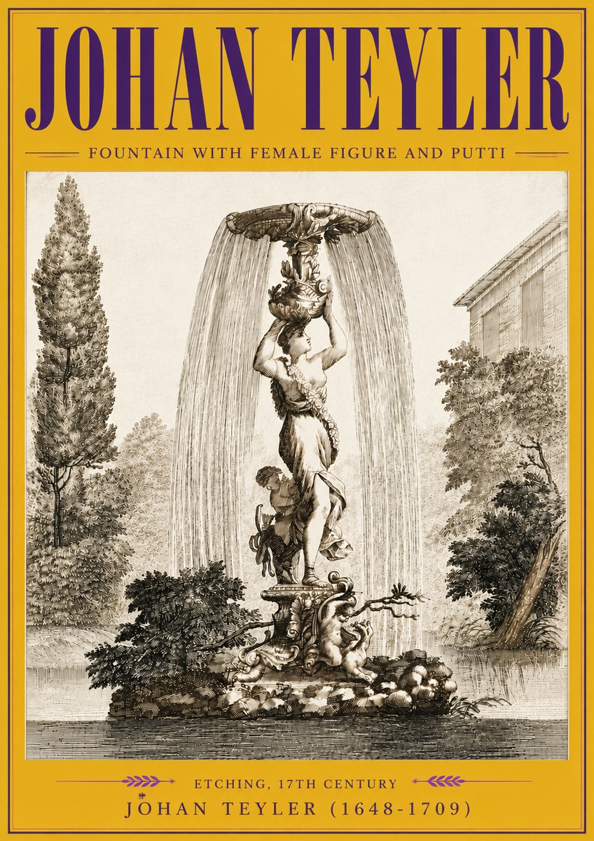 Johan Teyler Fountain with Allegorical Figures No6 - Plakat