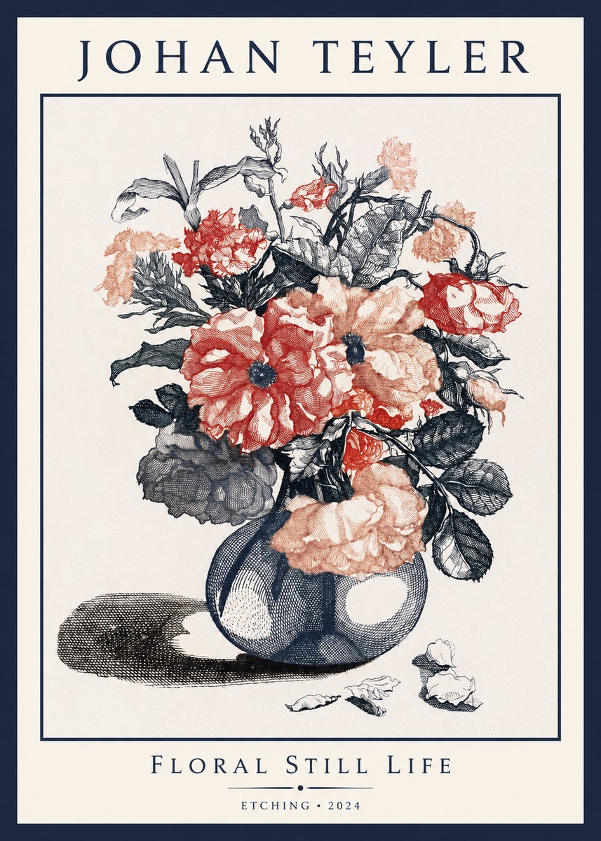 Johan Teyler Floral Still Life I No1 - Plakat