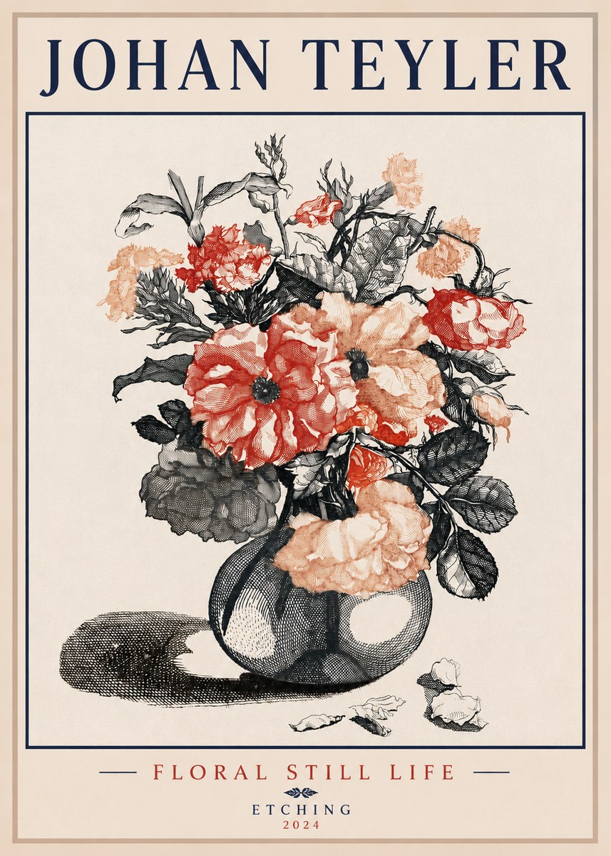 Johan Teyler Floral Still Life I No3 - Plakat