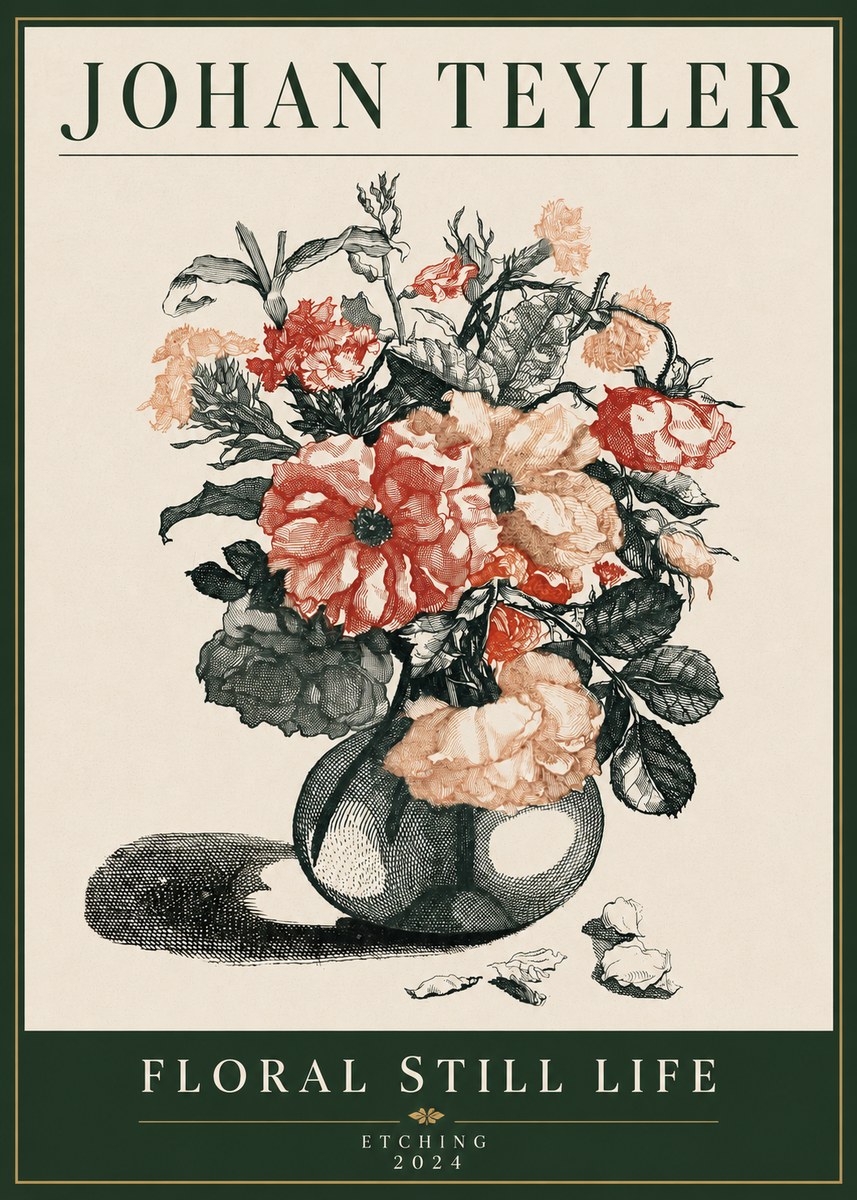 Johan Teyler Floral Still Life I No4 - Plakat
