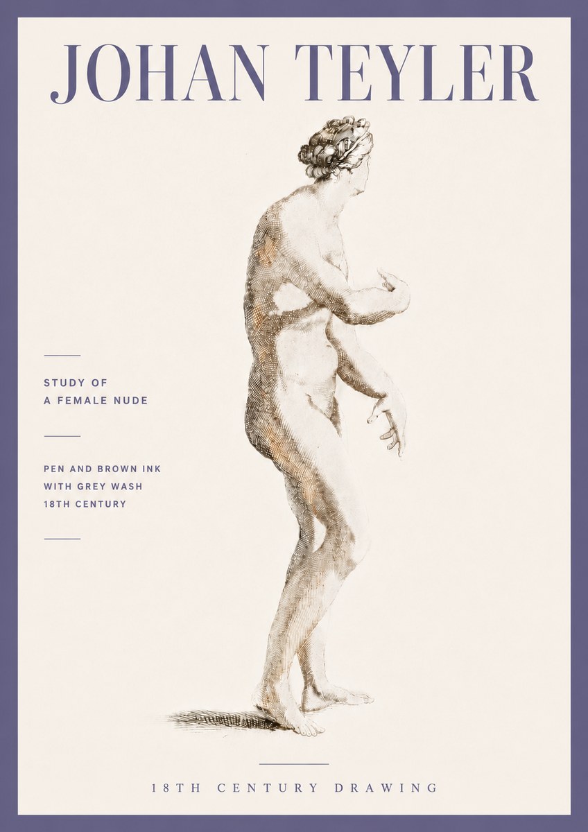 Johan Teyler Study of a Female Nude No6 - Plakat