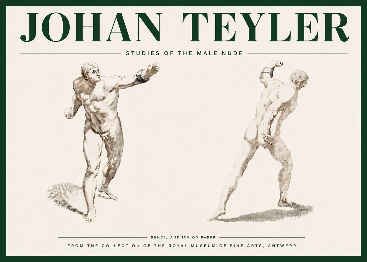 Johan Teyler Studies of the Male Nude No4 - Plakat