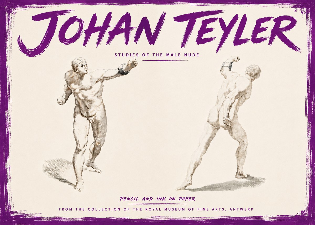 Johan Teyler Studies of the Male Nude No5 - Plakat