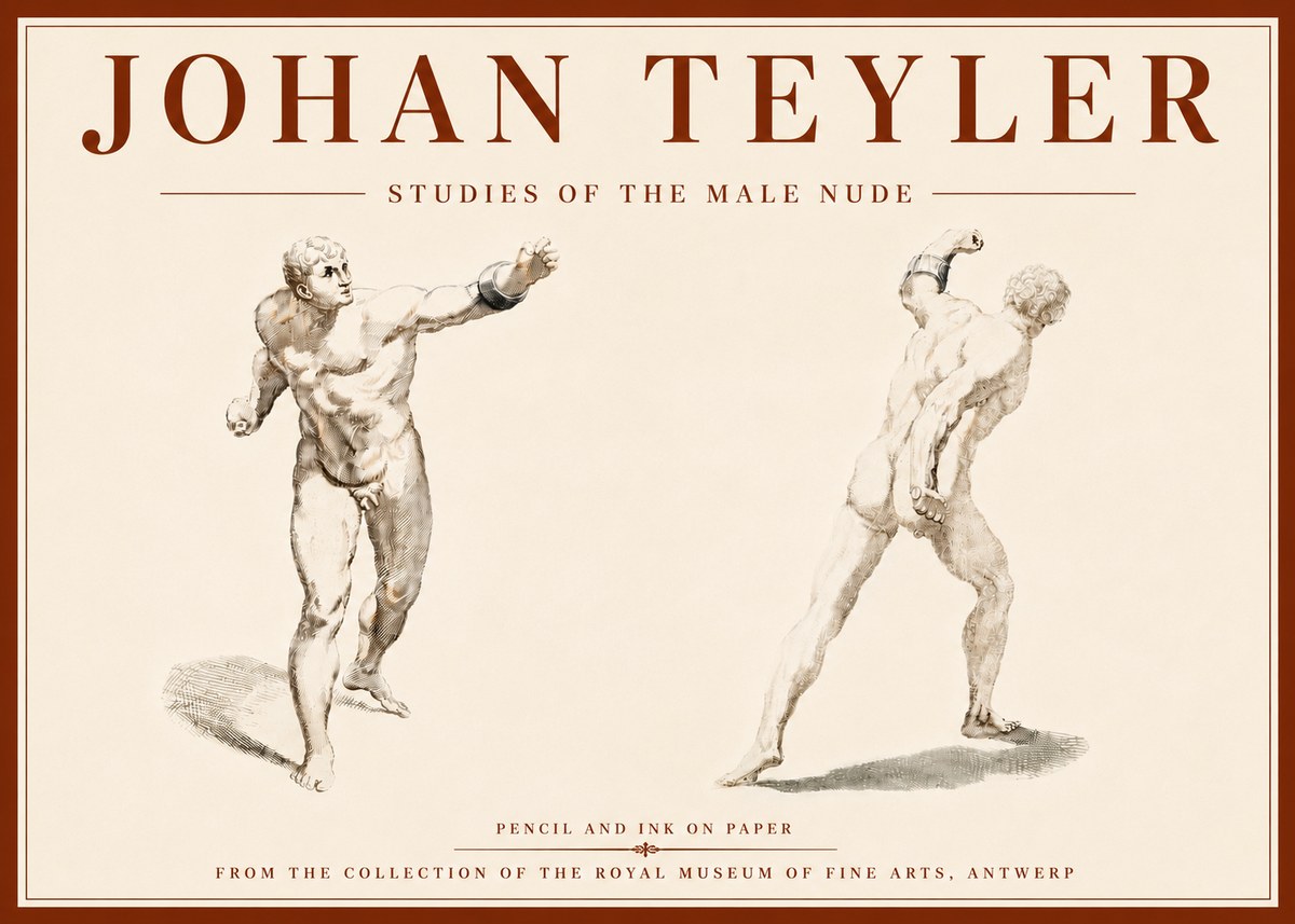 Johan Teyler Studies of the Male Nude No6 - Plakat