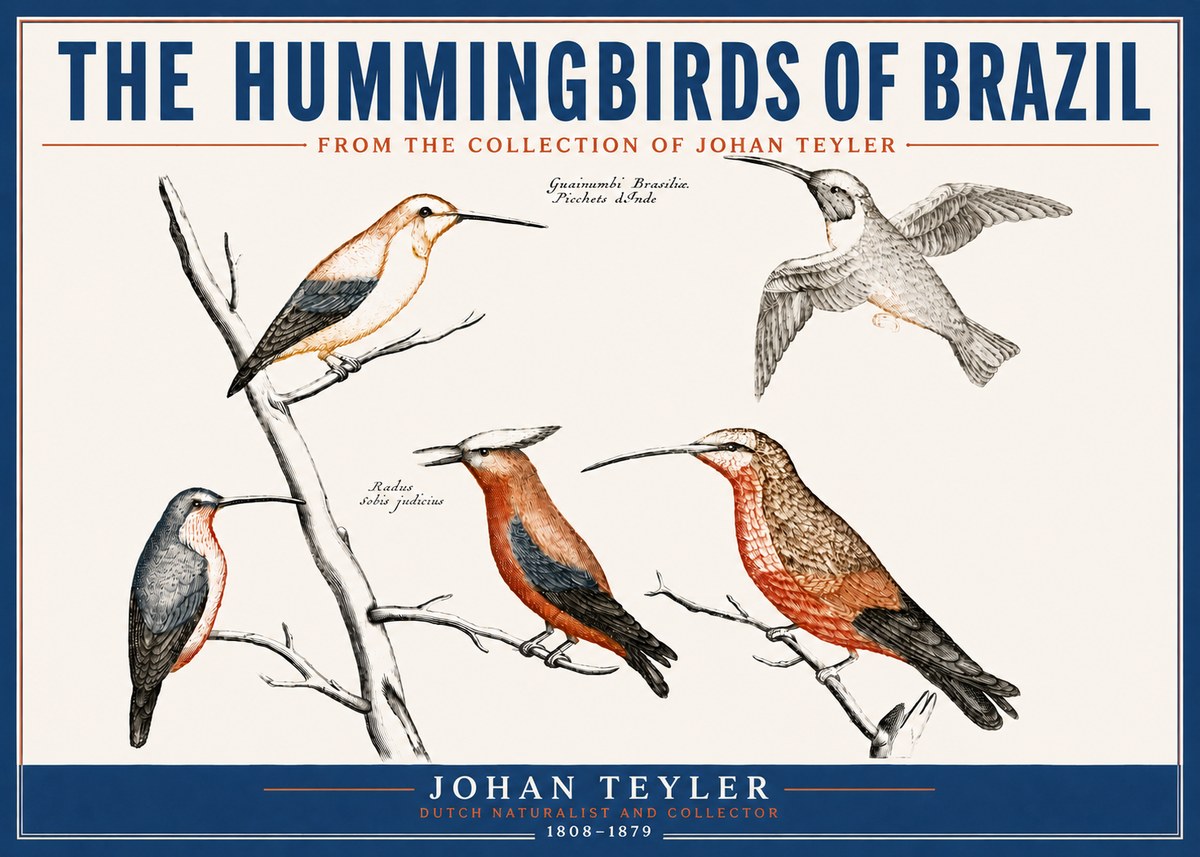 Johan Teyler The Hummingbirds of Brazil from the Collection of Johan Teyler No4 - Plakat
