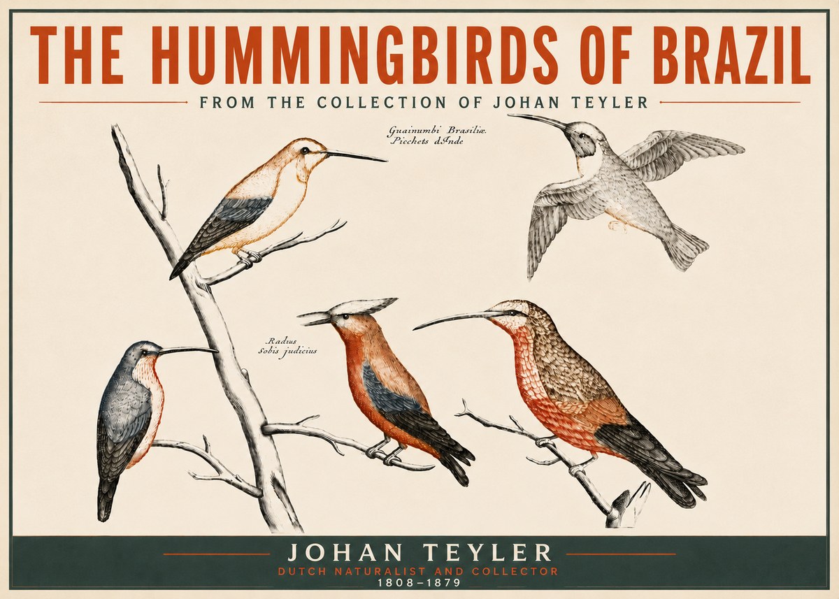 Johan Teyler The Hummingbirds of Brazil from the Collection of Johan Teyler No5 - Plakat
