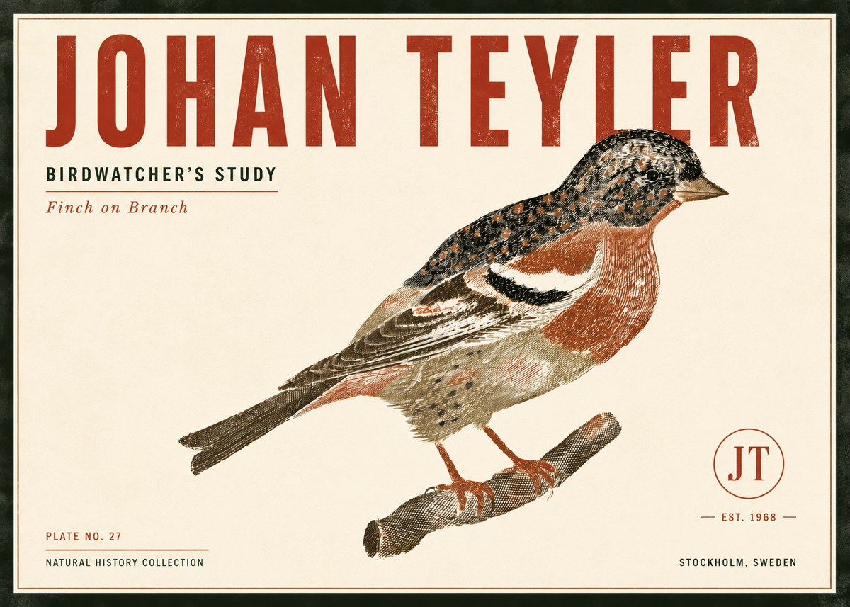 Johan Teyler Finch on Branch No6 - Plakat