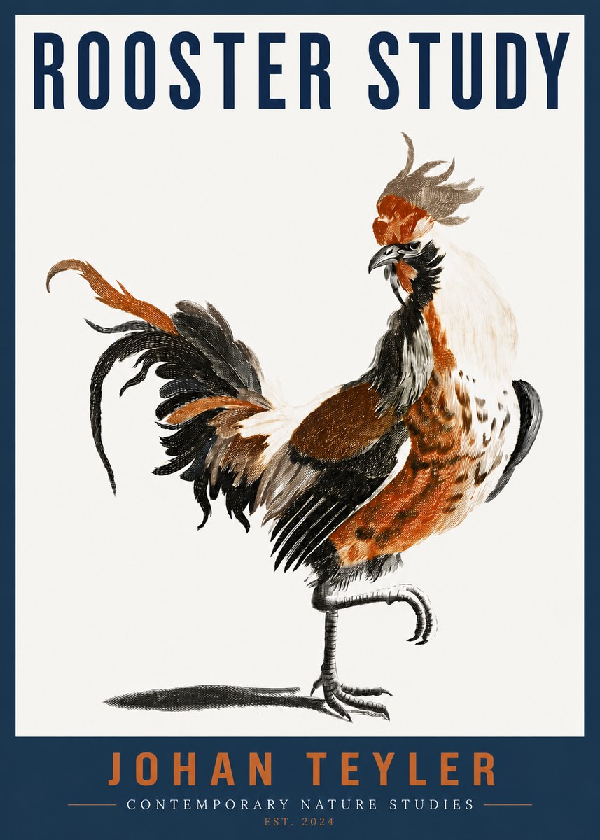 Johan Teyler Rooster Study No4 - Plakat