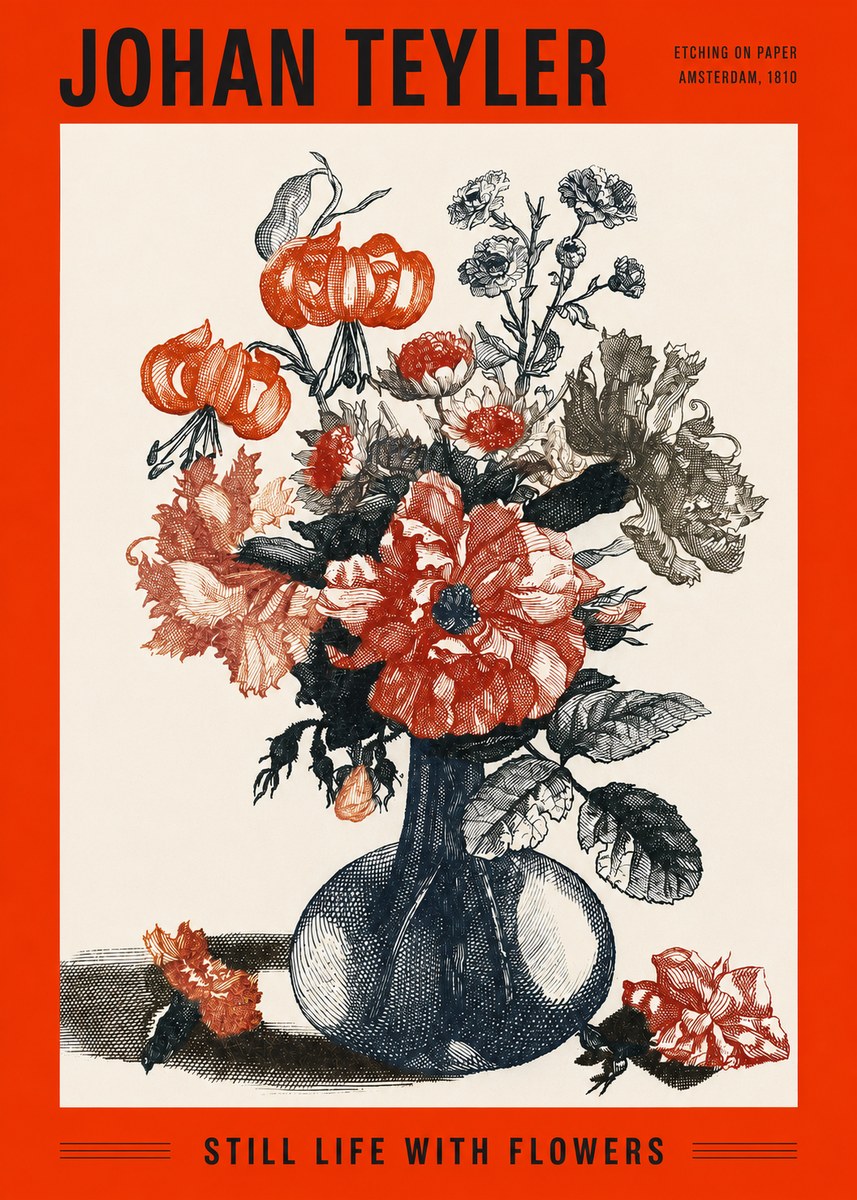 Johan Teyler Still Life with Flowers No2 - Plakat