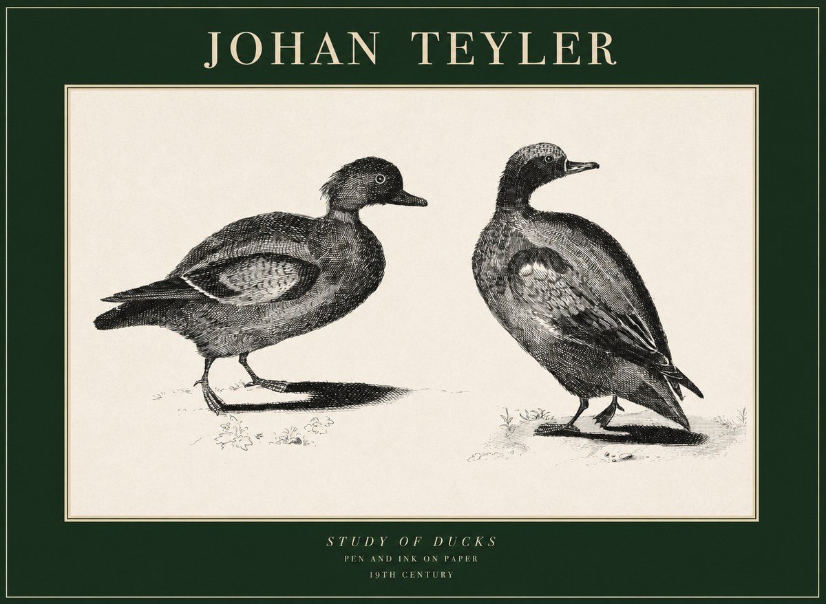 Johan Teyler Study of Ducks No1 - Plakat
