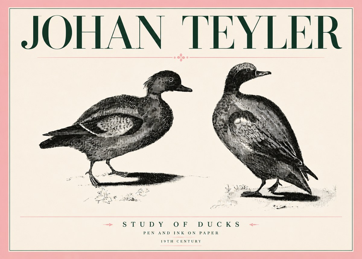 Johan Teyler Study of Ducks No5 - Plakat
