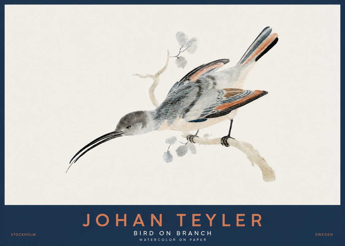 Johan Teyler Bird on Branch I No2 - Plakat