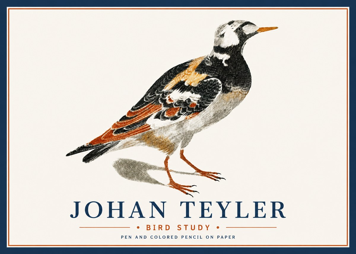 Johan Teyler Bird Study IV No6 - Plakat