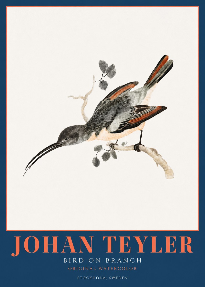 Johan Teyler Bird on Branch II No2 - Plakat
