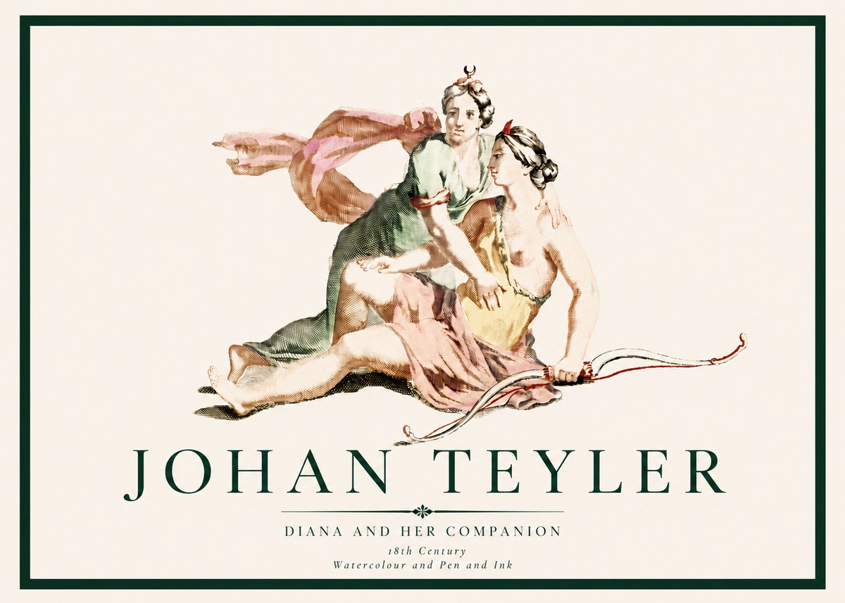 Johan Teyler Diana and Her Companion No3 - Plakat