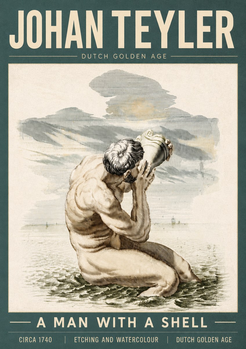 Johan Teyler A Man with a Shell No5 - Plakat