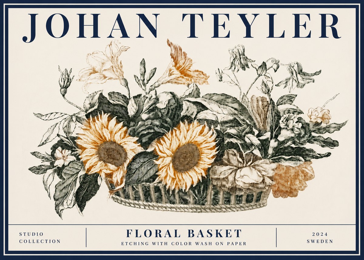 Johan Teyler Floral Basket No5 - Plakat