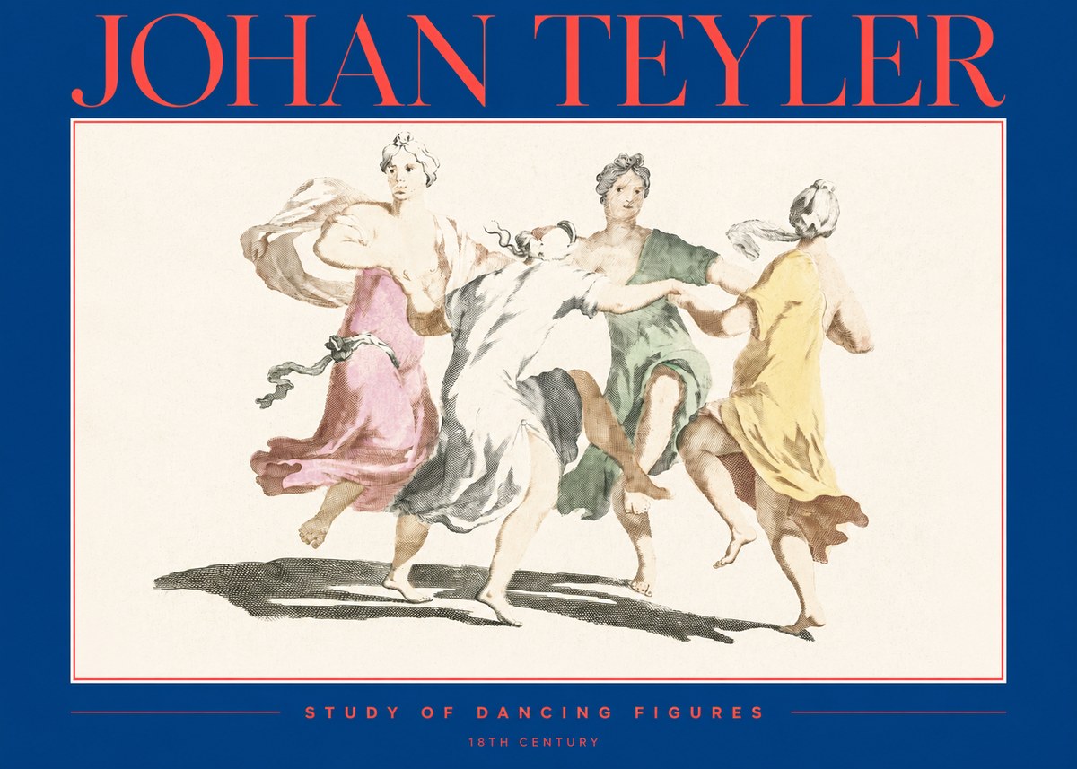 Johan Teyler Study of Dancing Figures No2 - Plakat