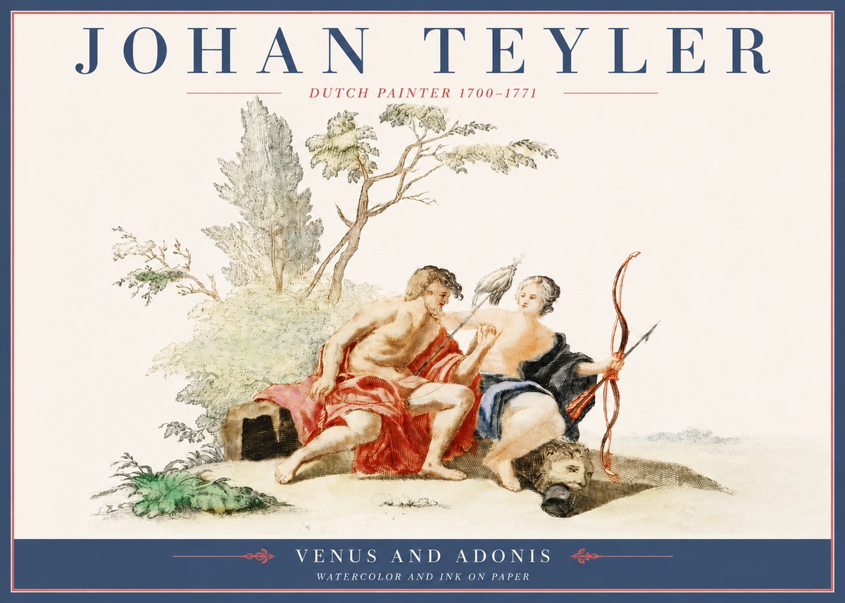 Johan Teyler Venus and Adonis No4 - Plakat