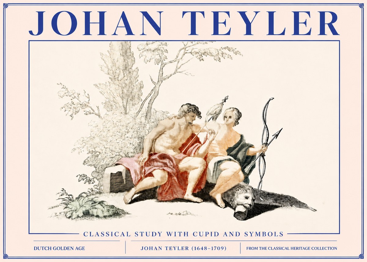 Johan Teyler Classical Study with Cupid and Symbols No3 - Plakat