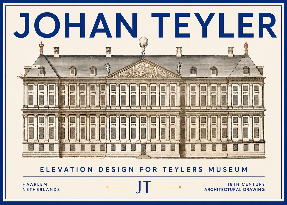 Johan Teyler Elevation Design for Teylers Museum, Haarlem No6 - Plakat