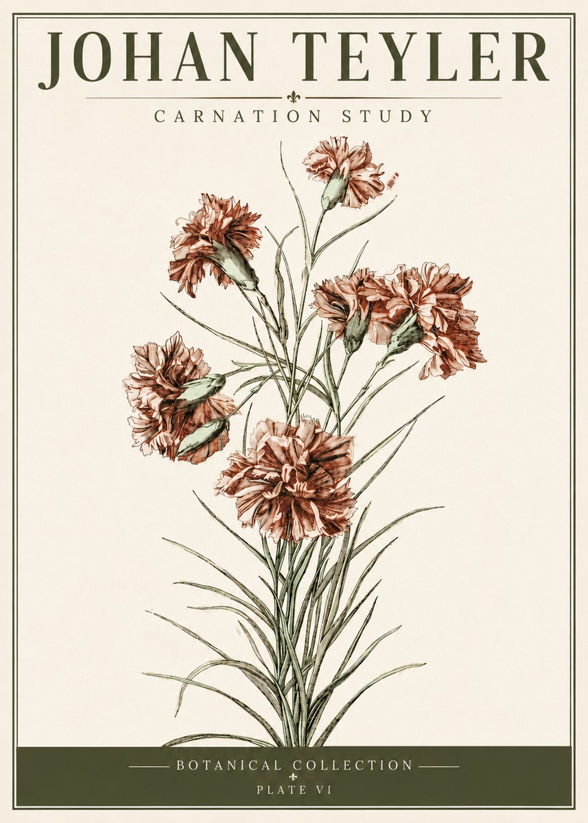 Johan Teyler Carnation Study No6 - Plakat