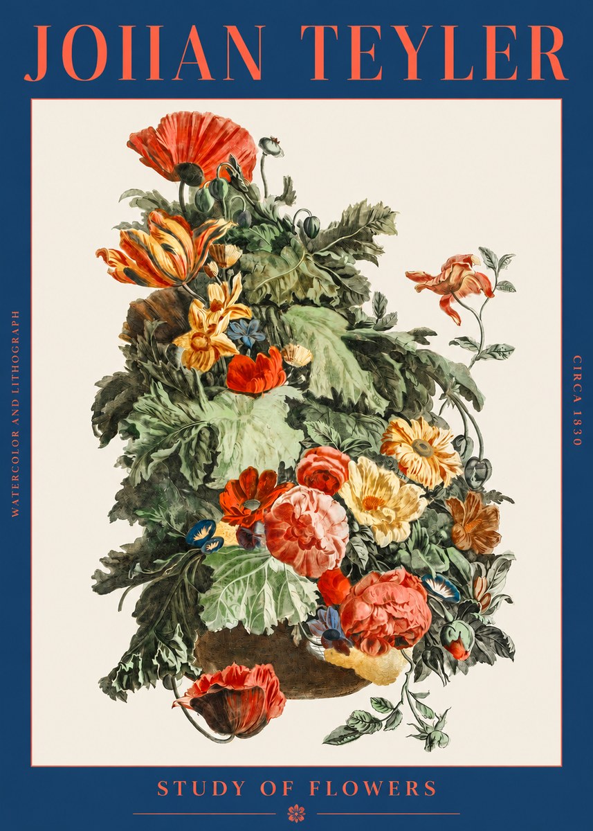 Johan Teyler Study of Flowers No2 - Plakat