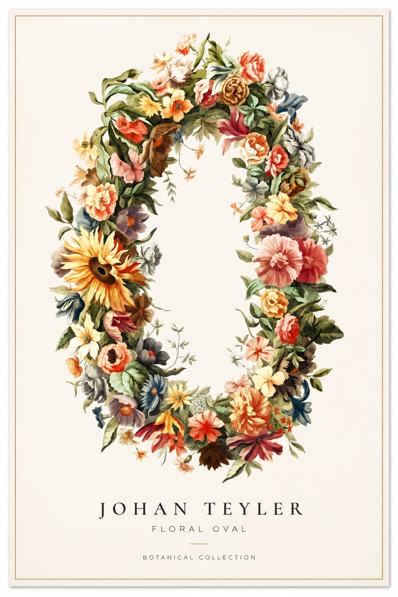 Johan Teyler Floral Oval No2 - Plakat