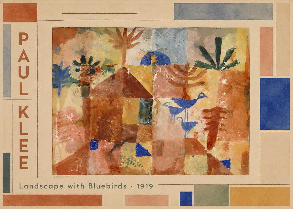 Paul Klee Landscape with Bluebirds No2 - Plakat