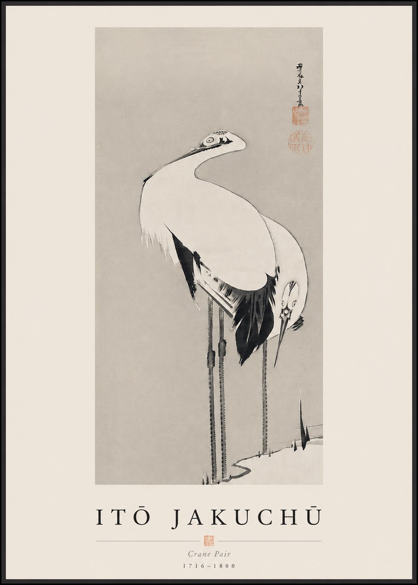 Itō Jakuchū Crane Pair No3 - Plakat