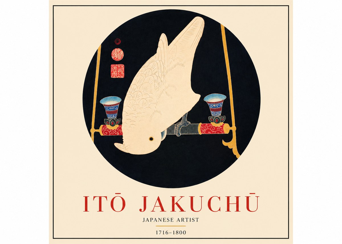 Itō Jakuchū White Cockatoo No2 - Plakat