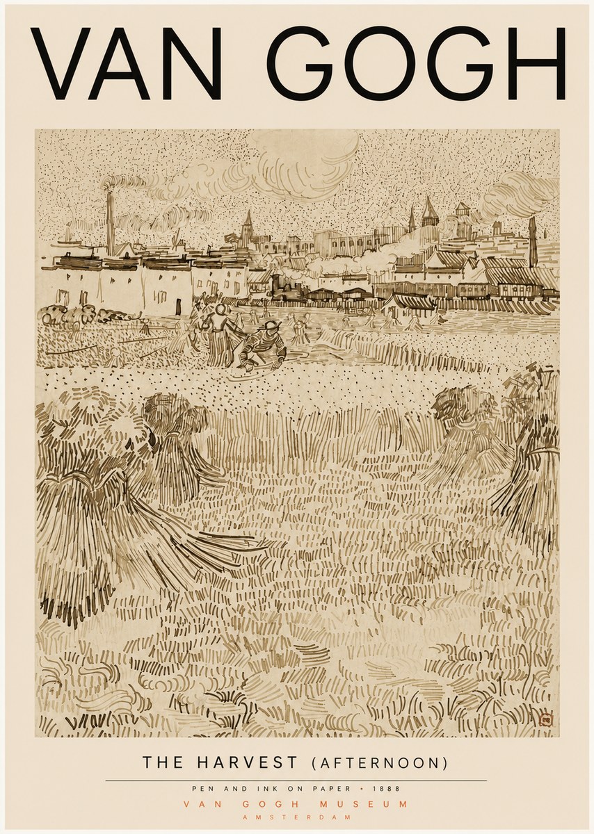 Van Gogh The Harvest (Afternoon) No3 - Plakat