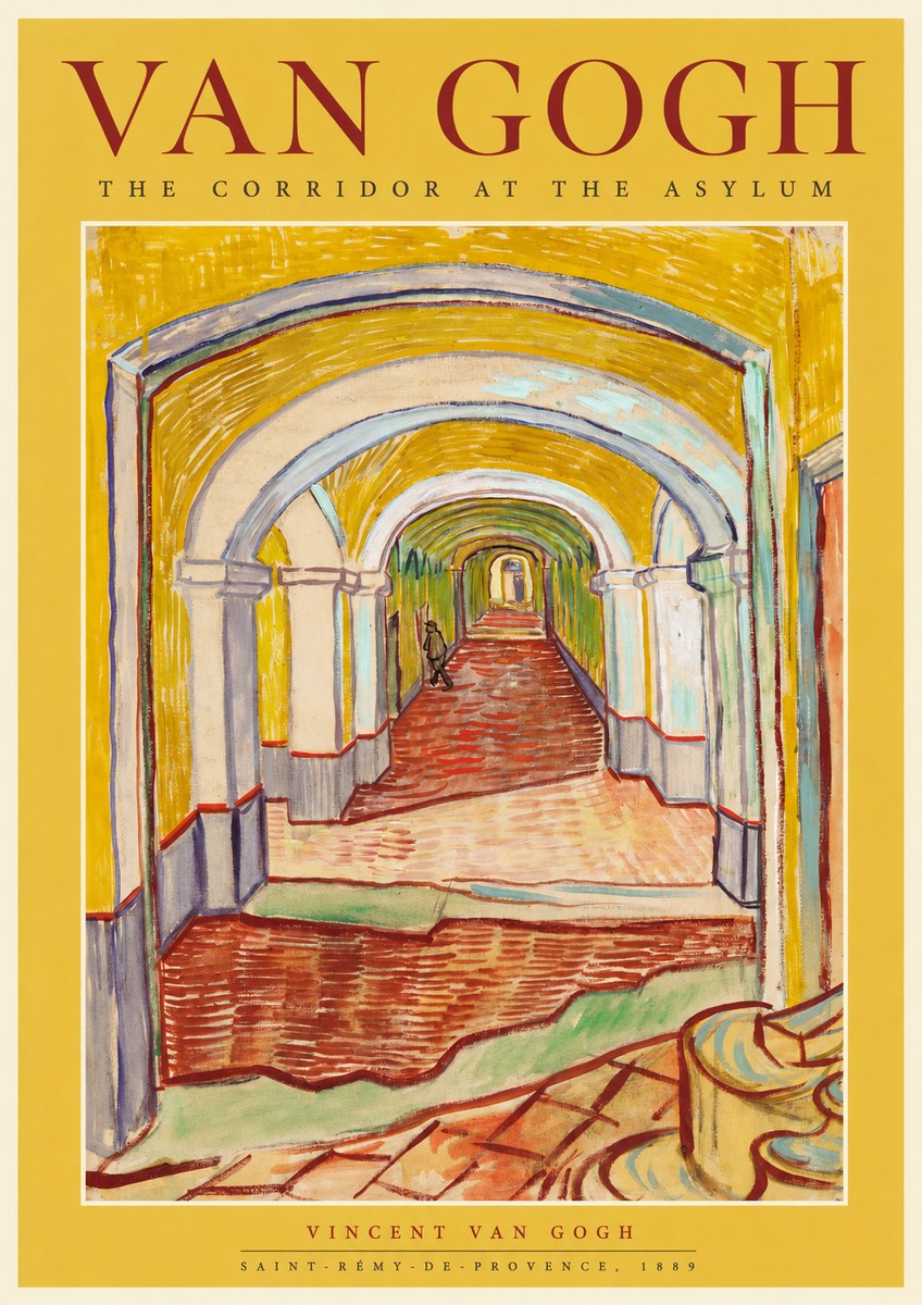 Van Gogh The Corridor at the Asylum No1 - Plakat