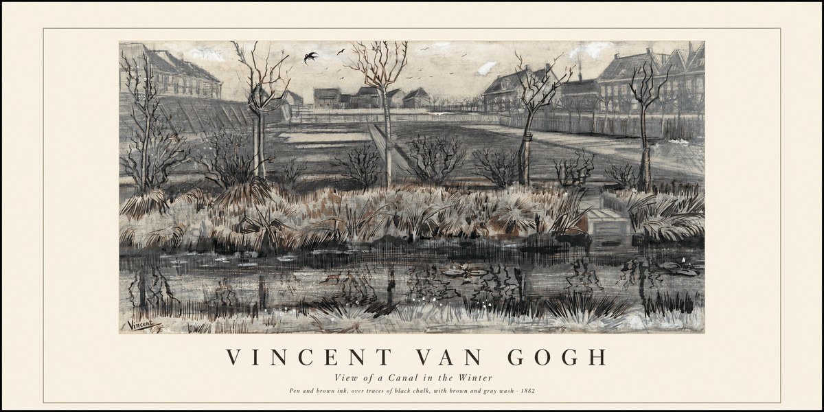 Van Gogh View of a Canal in the Winter No1 - Plakat