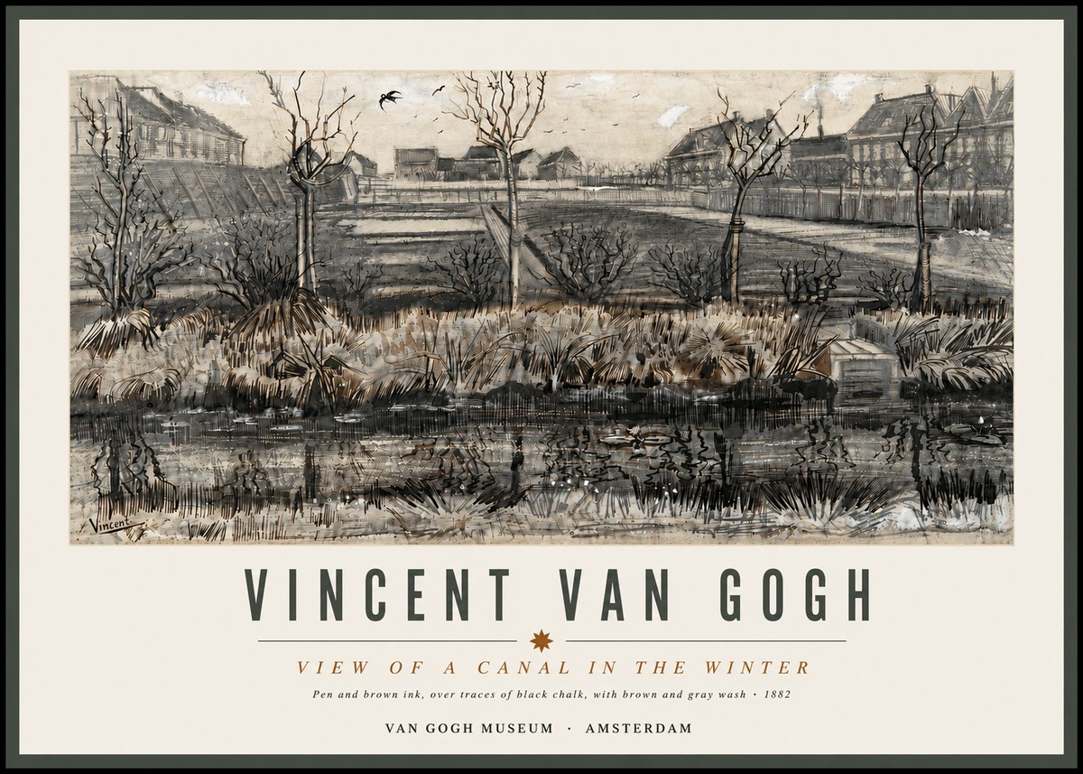 Van Gogh View of a Canal in the Winter No4 - Plakat