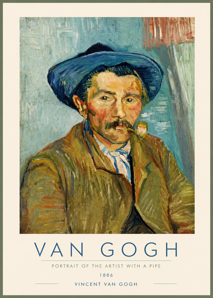 Van Gogh Portrait of the Artist with a Pipe No4 - Plakat