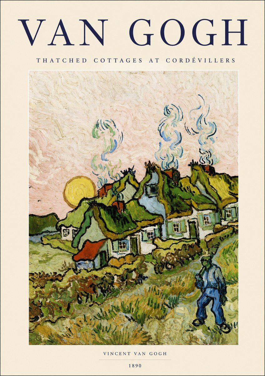 Van Gogh Cottages with Thatched Roofs No3 - Plakat