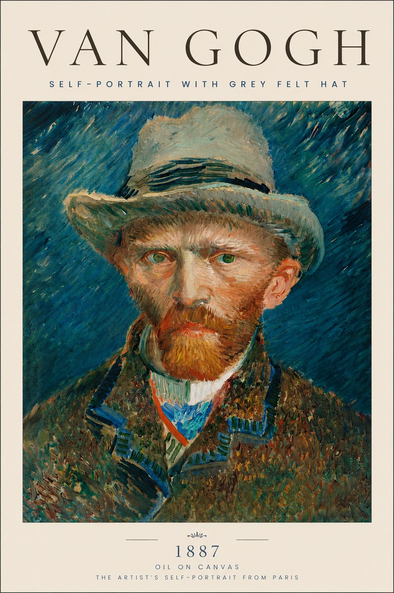 Van Gogh Self-portrait with Grey Felt Hat I No6 - Plakat