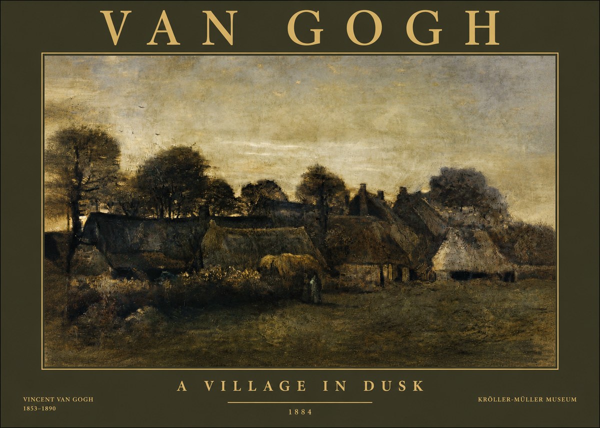Van Gogh A Village in Dusk No2 - Plakat