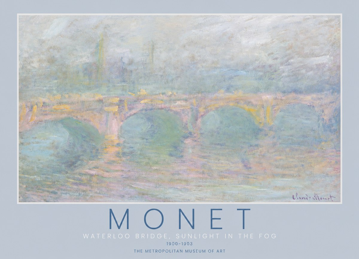 Monet Waterloo Bridge, Sunlight in the Fog I No2 - Plakat