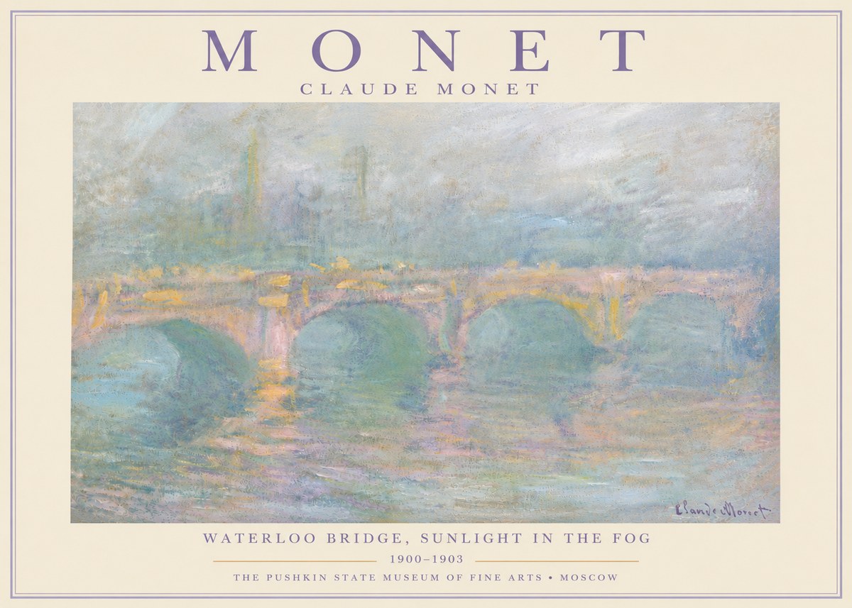 Monet Waterloo Bridge, Sunlight in the Fog I No6 - Plakat
