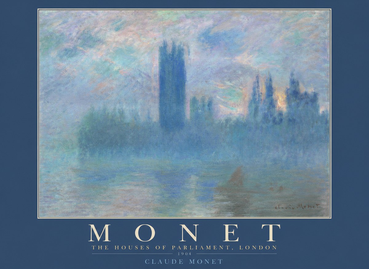 Monet The Houses of Parliament, London I No2 - Plakat